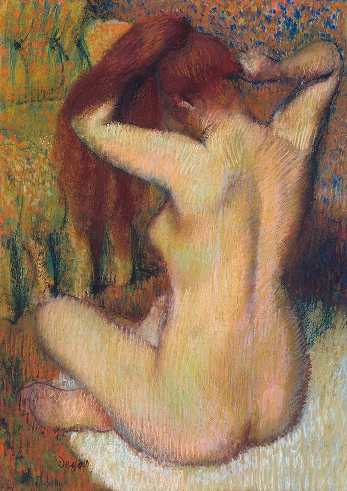 Wall Art Painting id:354116, Name: Woman Combing her Hair, Artist: Degas, Edgar