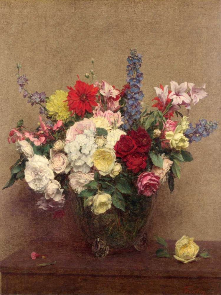 Wall Art Painting id:162791, Name: The Rosy Wealth of June, Artist: Fantin-Latour, Henri