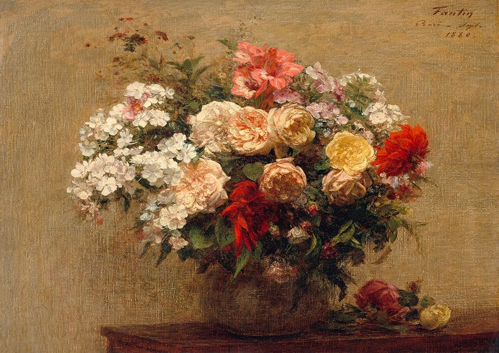 Wall Art Painting id:218454, Name: Vase with Summer Flowers, Artist: Fantin-Latour, Henri