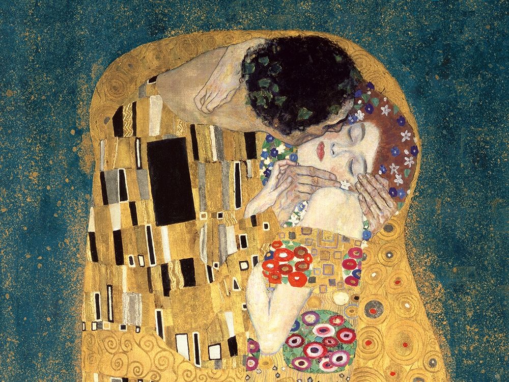 Wall Art Painting id:218448, Name: The Kiss, detail (Blue variation), Artist: Klimt, Gustav