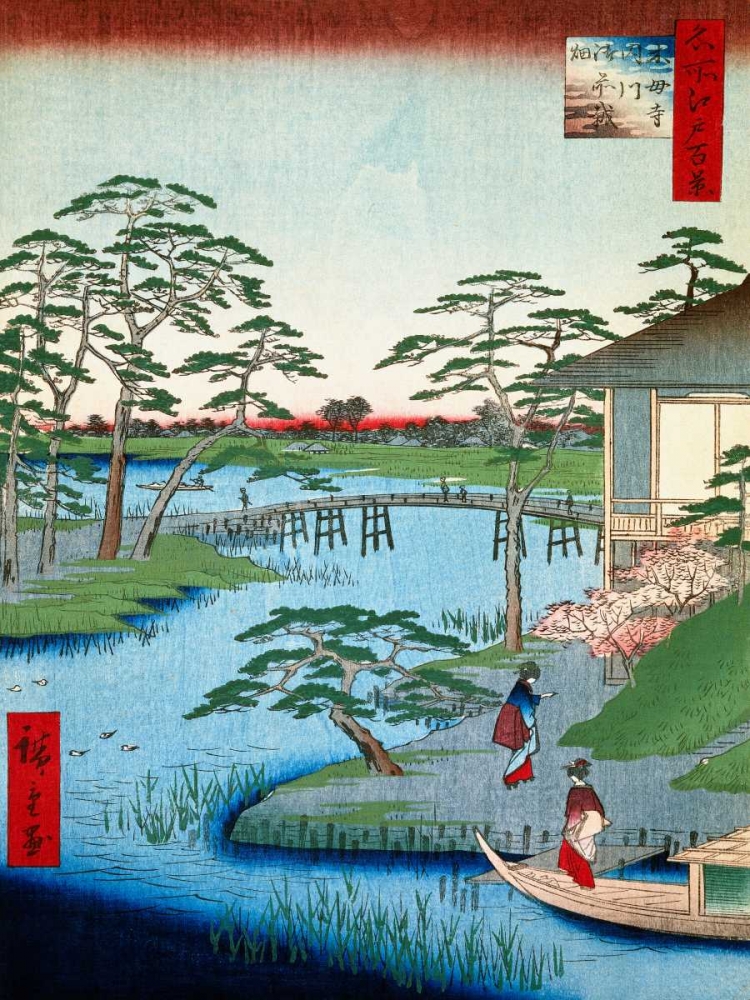 Wall Art Painting id:44082, Name: Lords Garden Beside Mokuboji Temple, Artist: Hiroshige, Ando