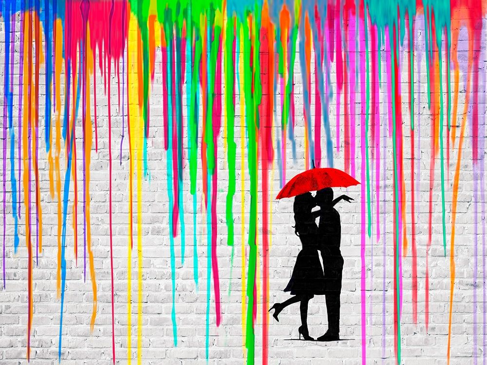 Wall Art Painting id:193538, Name: Romance in the Rain, Artist: Masterfunk Collective