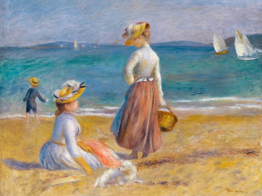 Wall Art Painting id:44223, Name: Figures on the Beach, Artist: Renoir, Pierre-Auguste