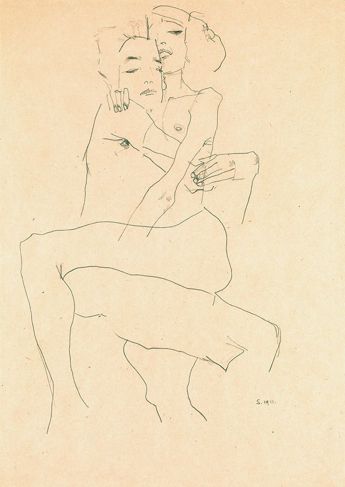 Wall Art Painting id:429168, Name: Couple Embracing, Artist: Schiele, Egon