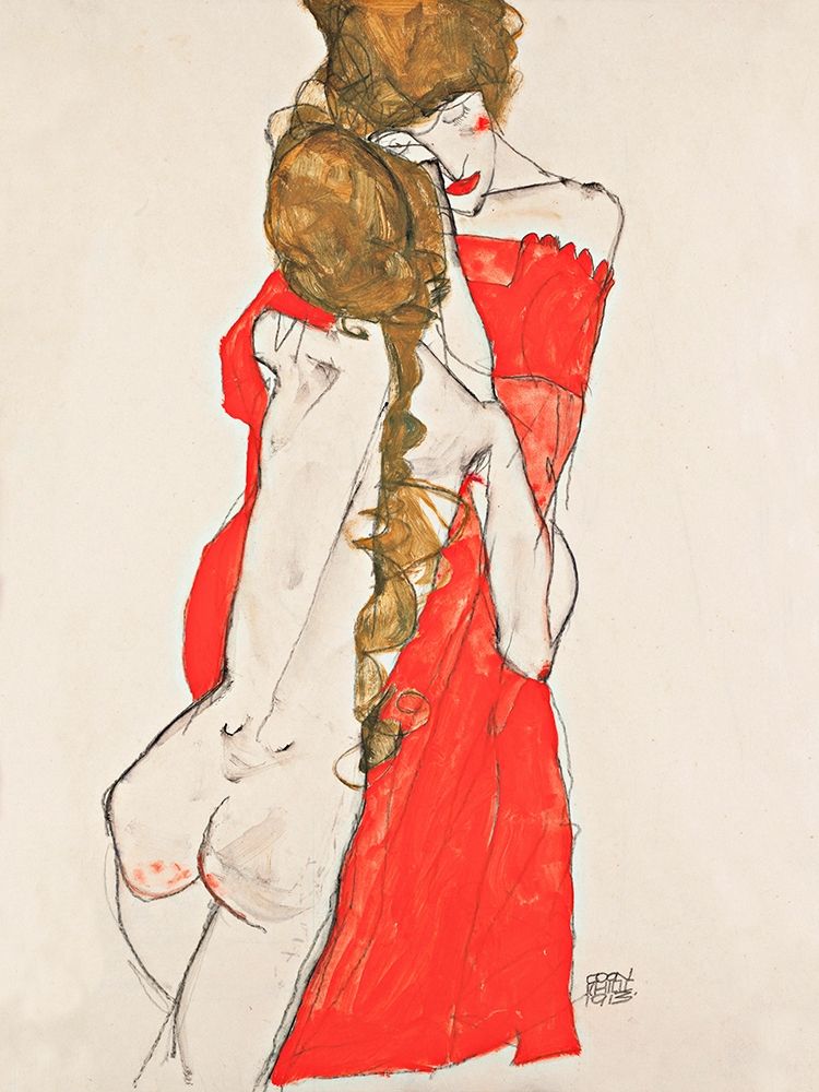 Wall Art Painting id:429170, Name: Mother and Daughter, Artist: Schiele, Egon