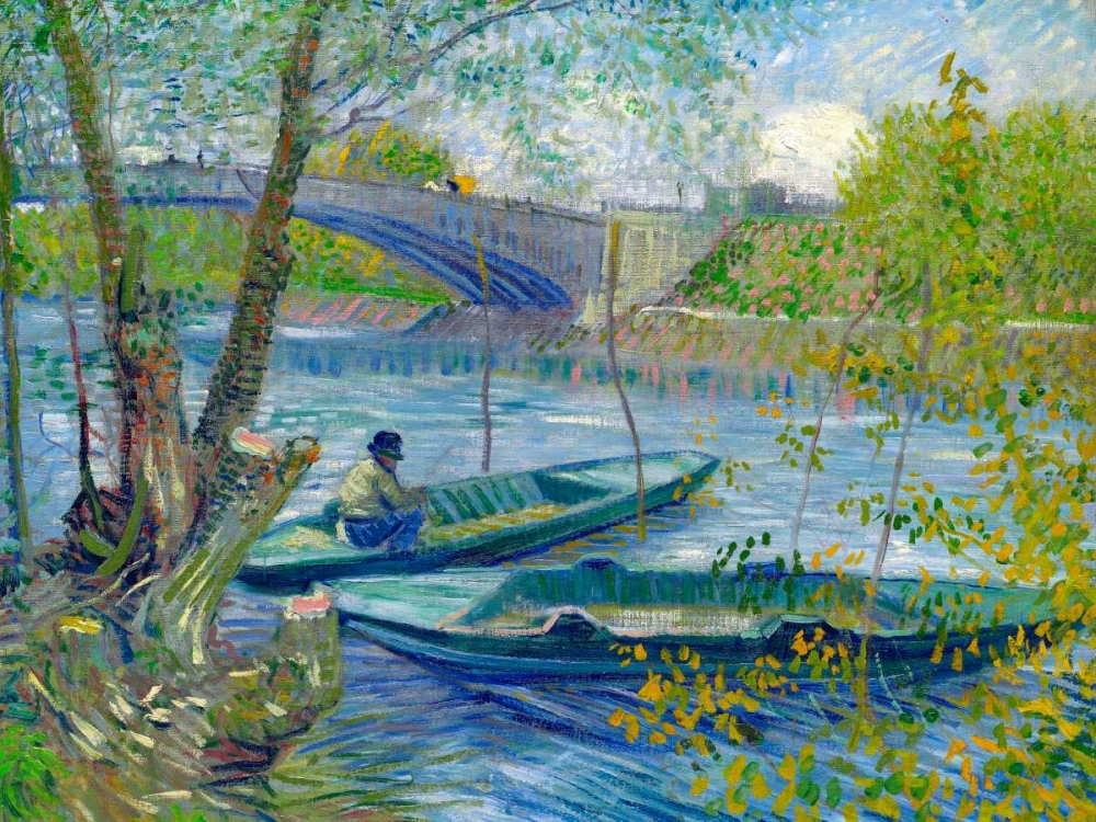 Wall Art Painting id:47967, Name: Fishing in Spring-the Pont de Clichy, Artist: van Gogh, Vincent