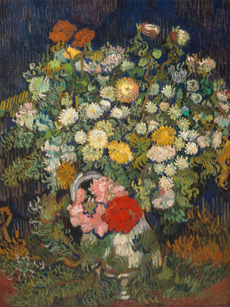 Wall Art Painting id:167298, Name: Bouquet of Flowers in a Vase, Artist: van Gogh, Vincent