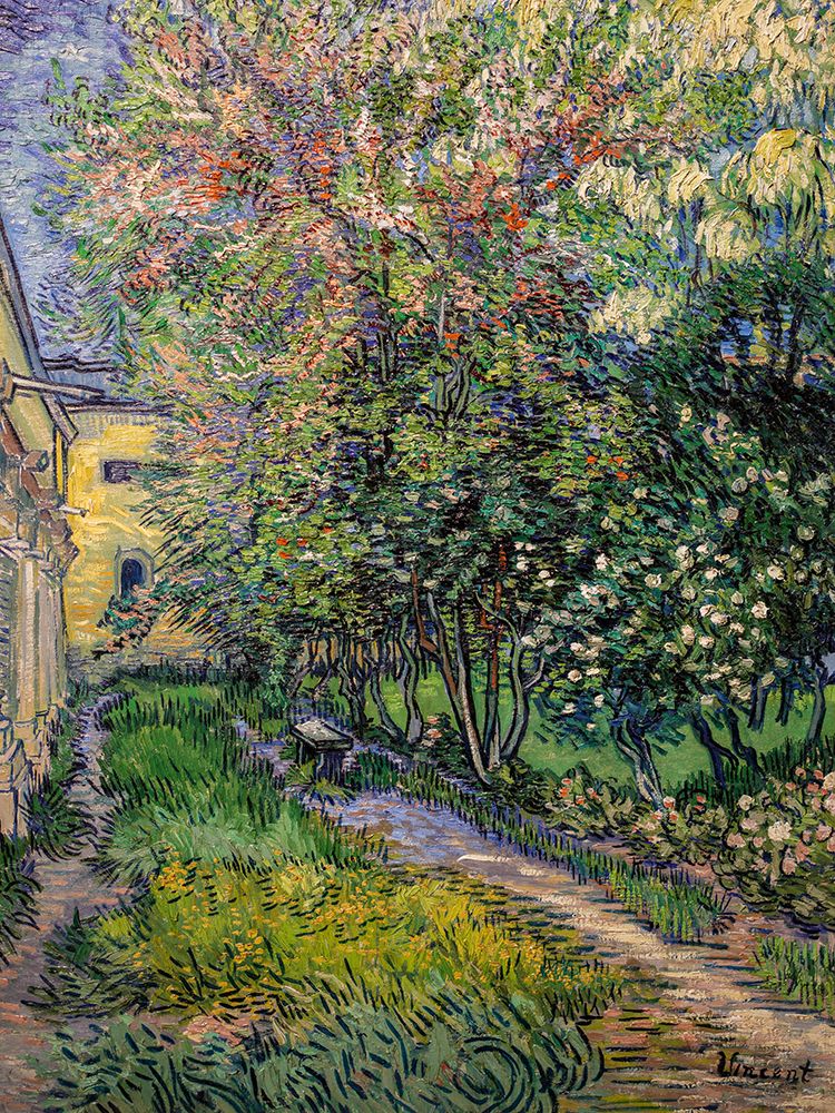 Wall Art Painting id:634080, Name: The garden at the asylum at Saint-Remy, Artist: van Gogh, Vincent