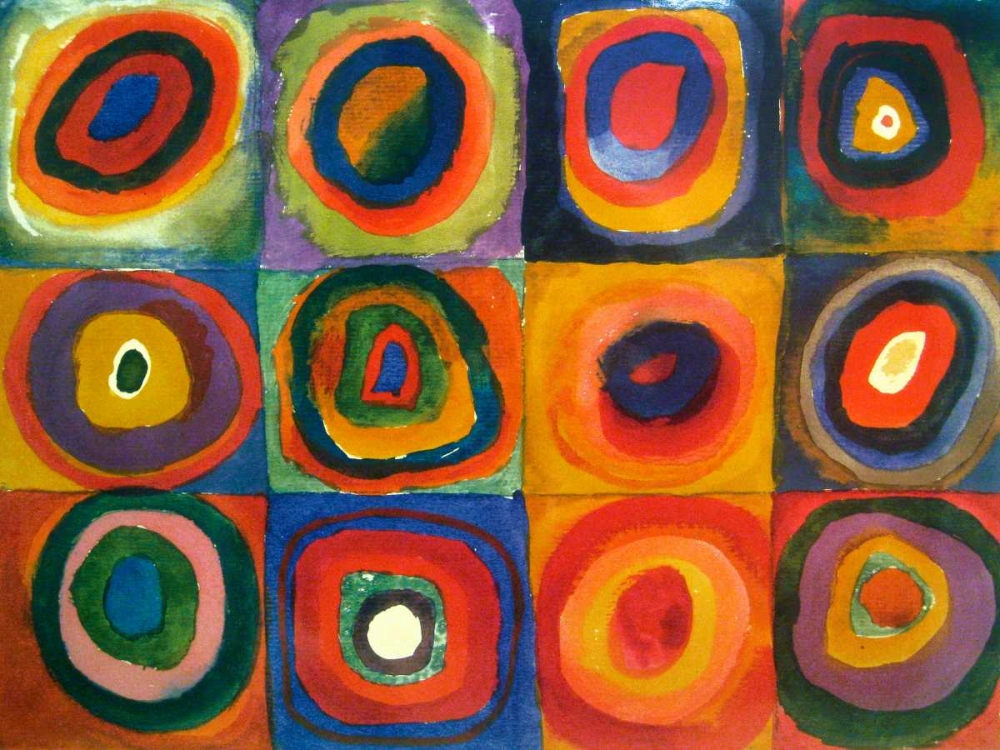 Wall Art Painting id:70108, Name: Squares with Concentric Circles, Artist: Kandinsky, Wassily