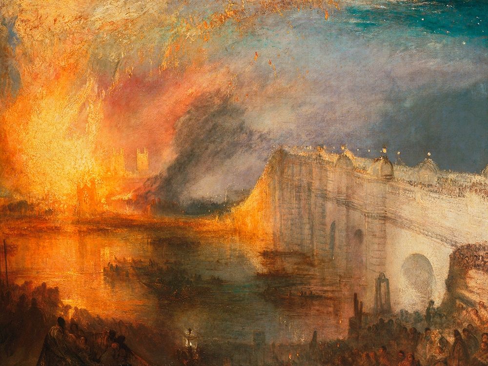 Wall Art Painting id:244268, Name: The Burning of the Houses of Lords and Commons, Artist: Turner, William