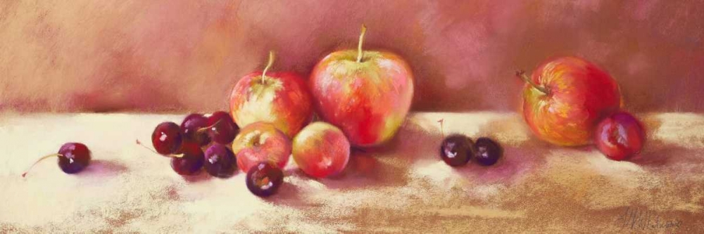 Wall Art Painting id:118244, Name: Cherries and Apples, Artist: Whatmore, Nel