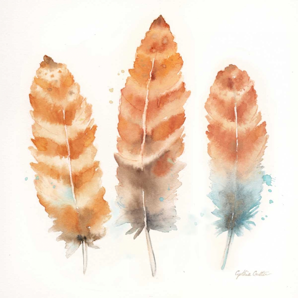 Wall Art Painting id:105957, Name: Watercolor Feathers II, Artist: Coulter, Cynthia