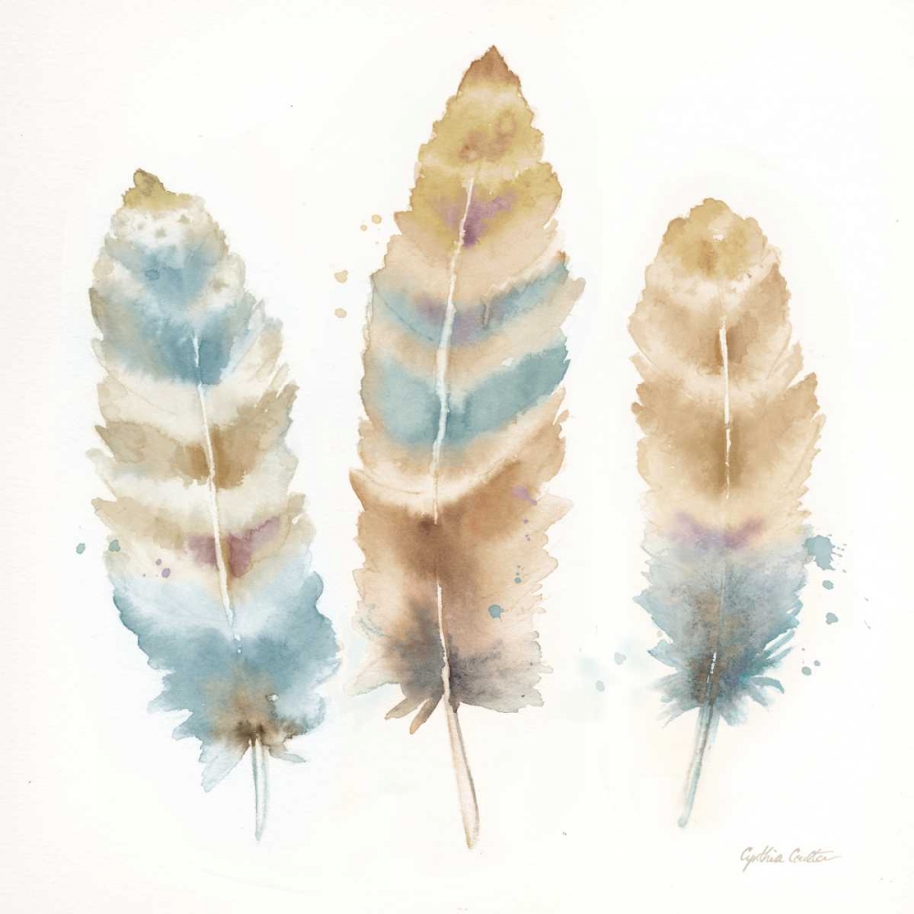 Wall Art Painting id:143080, Name: Watercolor Feathers Neutral II, Artist: Coulter, Cynthia