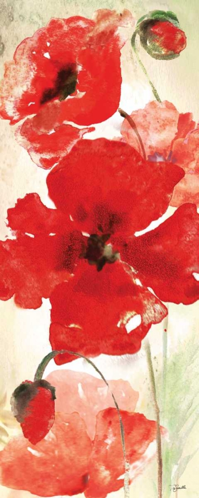 Wall Art Painting id:143098, Name: Watercolor Red Poppies Panel I, Artist: Tre Sorelle Studios