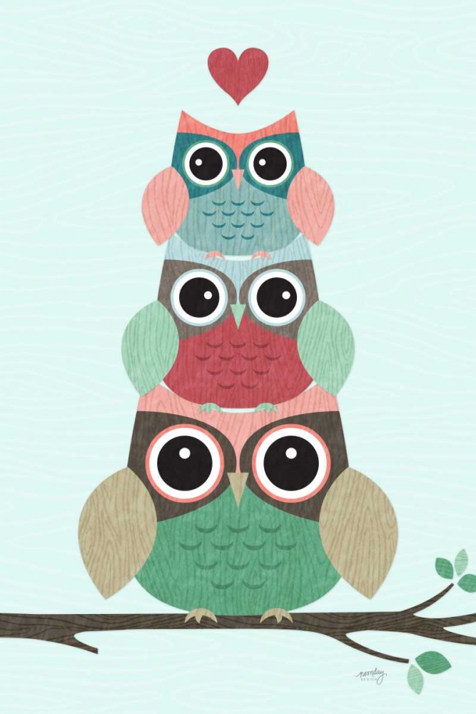 Wall Art Painting id:154656, Name: Stacked Owls, Artist: Noonday Design