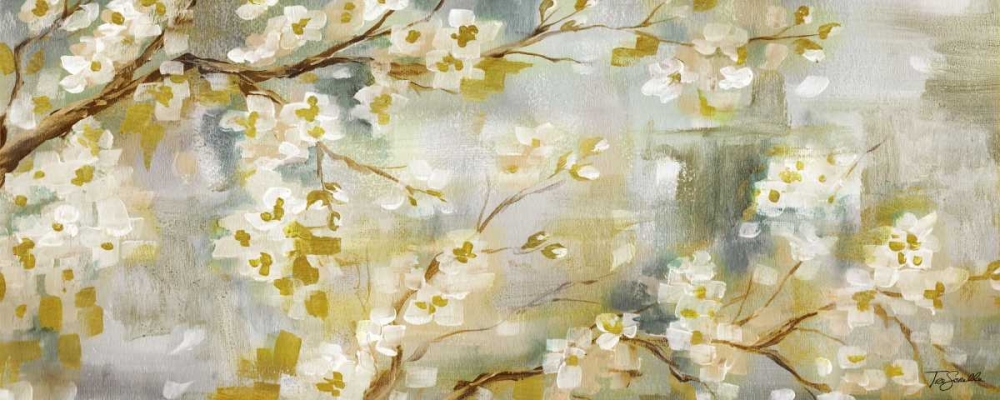 Wall Art Painting id:154666, Name: Golden Cherry Blossoms Panel, Artist: Tre Sorelle Studios