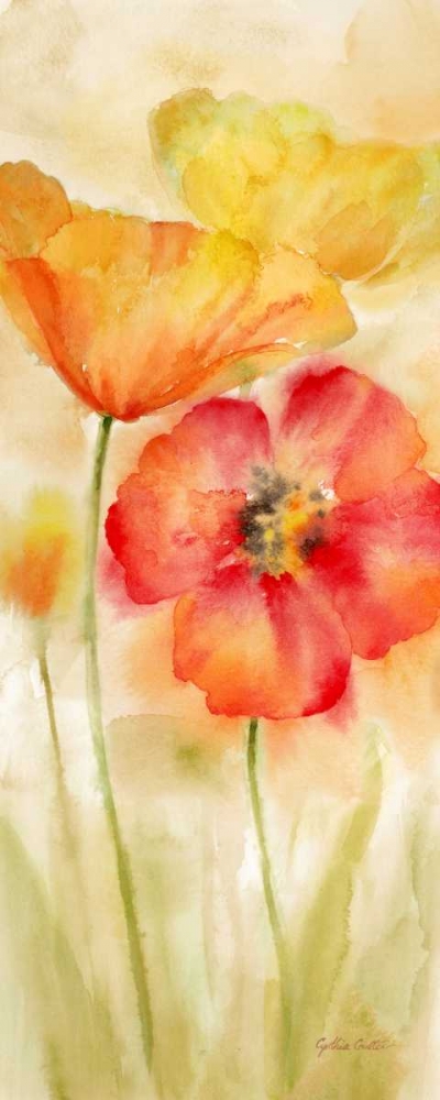 Wall Art Painting id:171714, Name: Watercolor Poppy Meadow Spice Panel I, Artist: Coulter, Cynthia