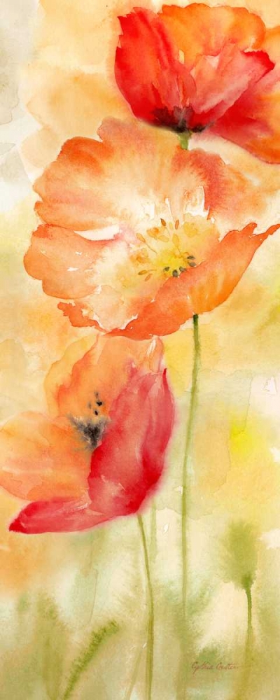 Wall Art Painting id:171715, Name: Watercolor Poppy  Meadow Spice Panel II, Artist: Coulter, Cynthia