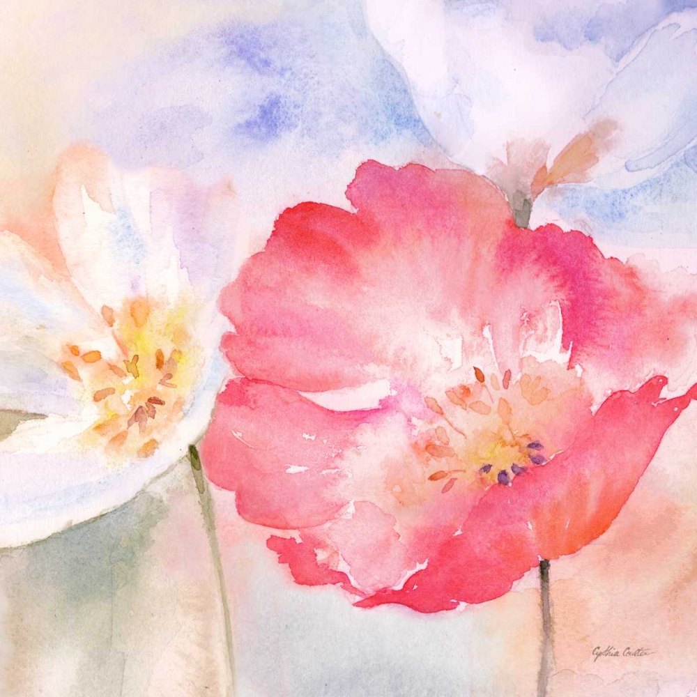 Wall Art Painting id:171717, Name: Watercolor Poppy Meadow Pastel II, Artist: Coulter, Cynthia