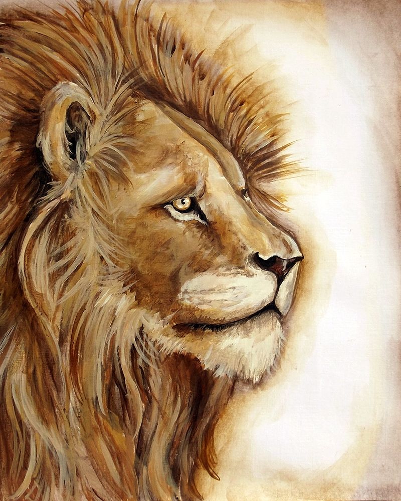 Wall Art Painting id:194395, Name: Lion Portrait, Artist: Tre Sorelle Studios