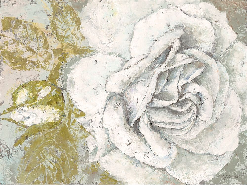 Wall Art Painting id:197529, Name: White Rose Blossom, Artist: Cusson, Marie-Elaine