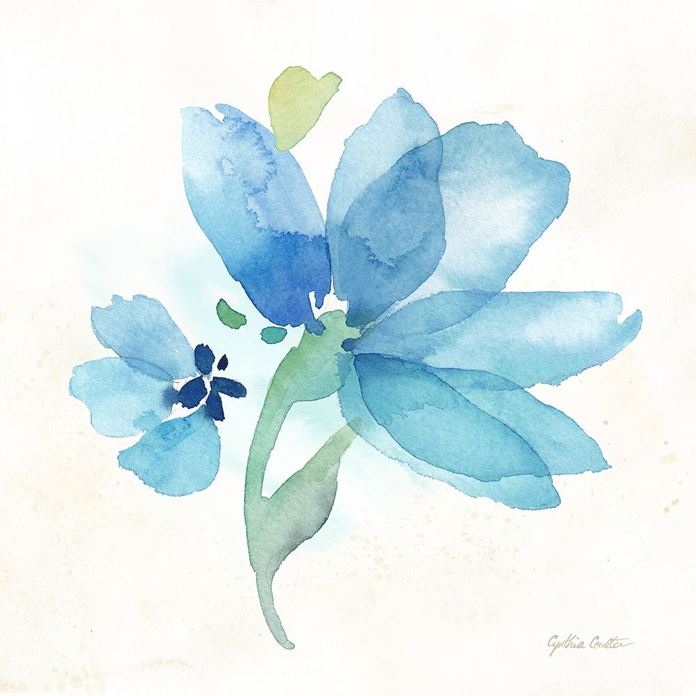 Wall Art Painting id:212351, Name: Blue Poppy Field Single IV, Artist: Coulter, Cynthia