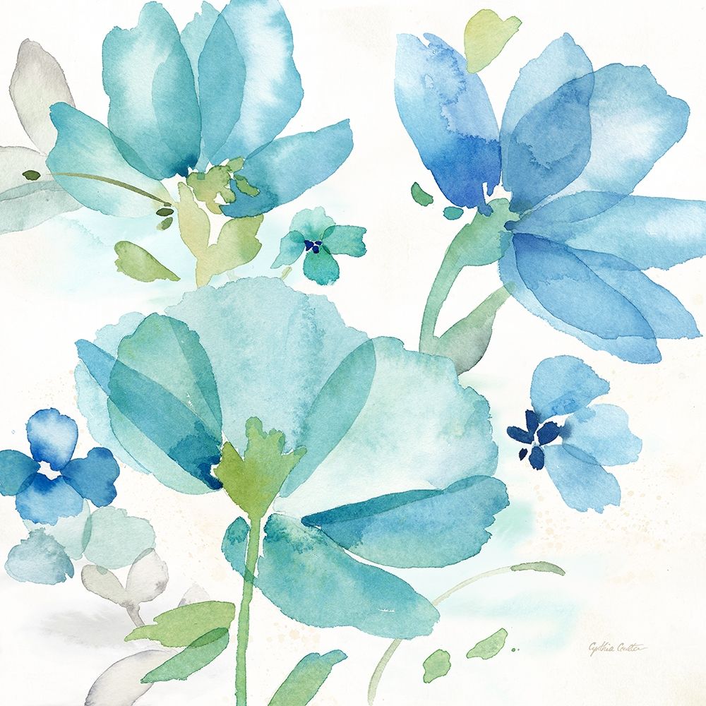 Wall Art Painting id:212352, Name: Blue Poppy Field I, Artist: Coulter, Cynthia