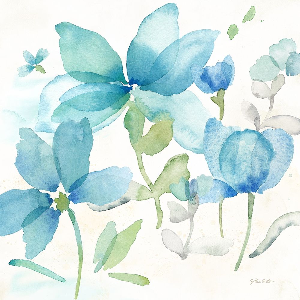 Wall Art Painting id:212353, Name: Blue Poppy Field II, Artist: Coulter, Cynthia