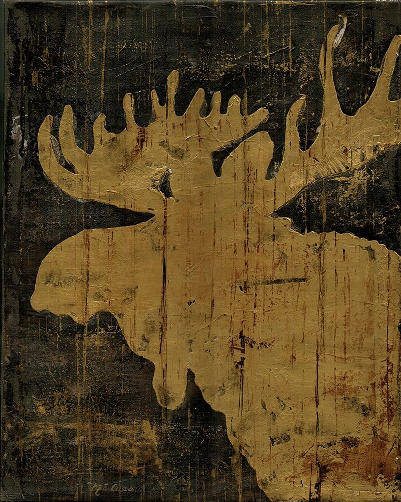 Wall Art Painting id:212409, Name: Rustic Lodge Animals Moose, Artist: Cusson, Marie-Elaine