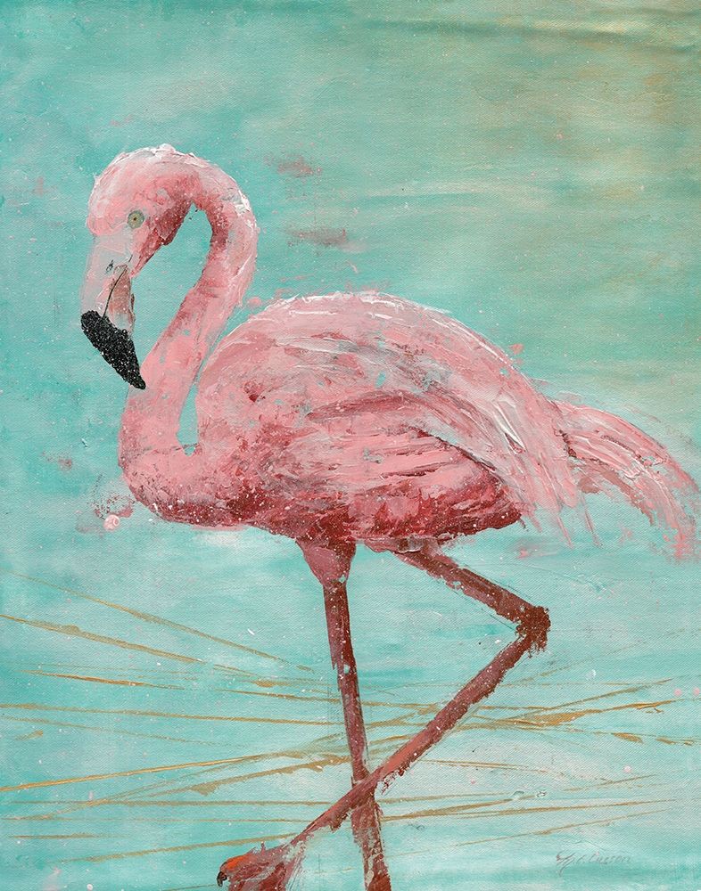Wall Art Painting id:226164, Name: Pink Flamingo II, Artist: Cusson, Marie-Elaine