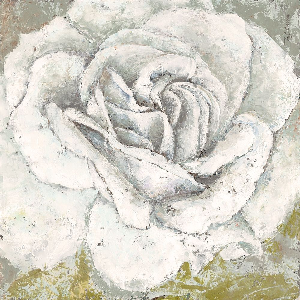 Wall Art Painting id:226172, Name: White Rose Blossom Square, Artist: Cusson, Marie-Elaine
