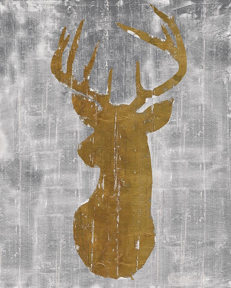 Wall Art Painting id:270465, Name: Rustic Lodge Animals Deer Head on Grey, Artist: Cusson, Marie-Elaine
