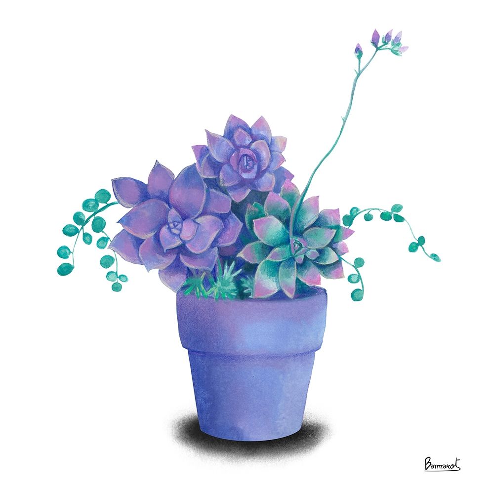 Wall Art Painting id:270559, Name: Turquoise Succulents II, Artist: Bannarot