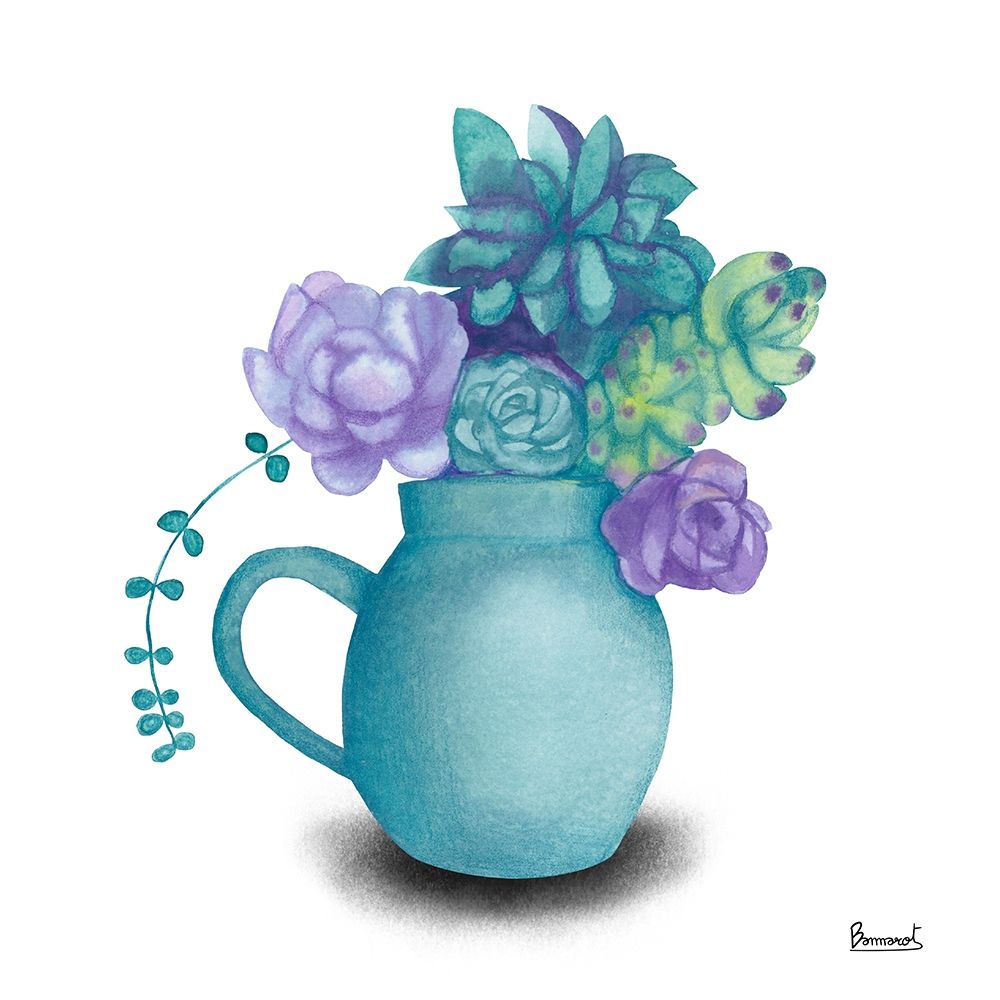 Wall Art Painting id:270562, Name: Turquoise Succulents V, Artist: Bannarot