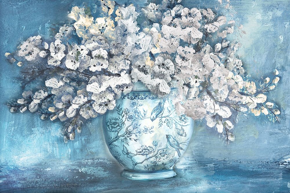 Wall Art Painting id:299177, Name: Cherry Blossoms in Chinoiserie Ginger Jar white, Artist: Tre Sorelle Studios
