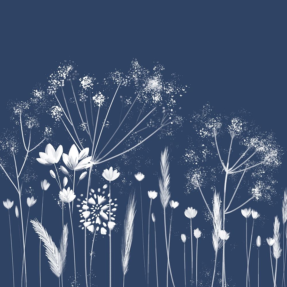 Wall Art Painting id:325718, Name: Indigo Flowers I, Artist: Northern Lights