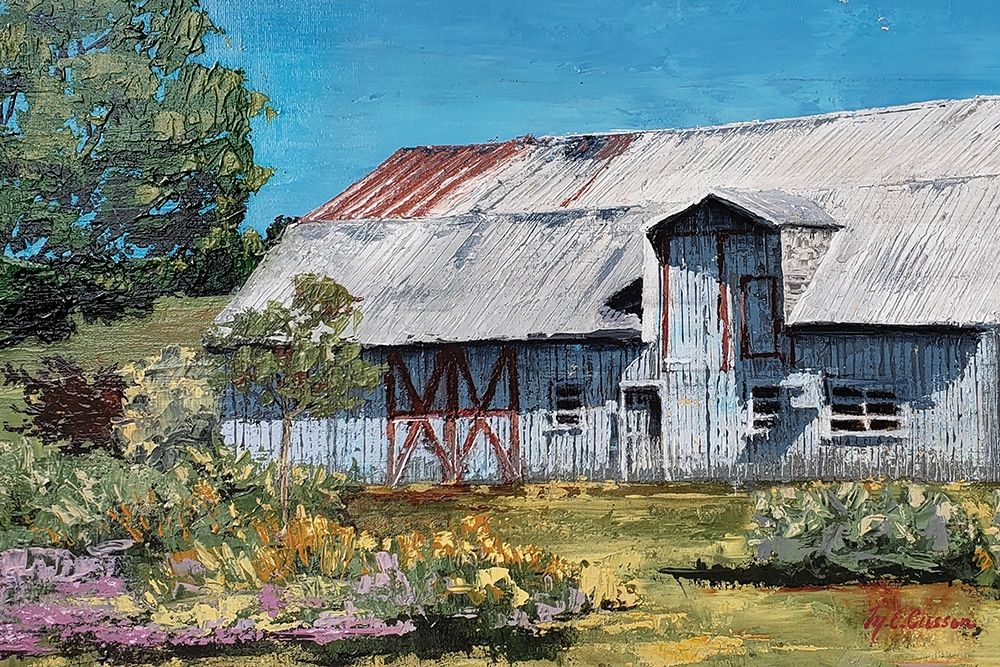Wall Art Painting id:352446, Name: Portrait of a Barn  landscape, Artist: Cusson, Marie-Elaine