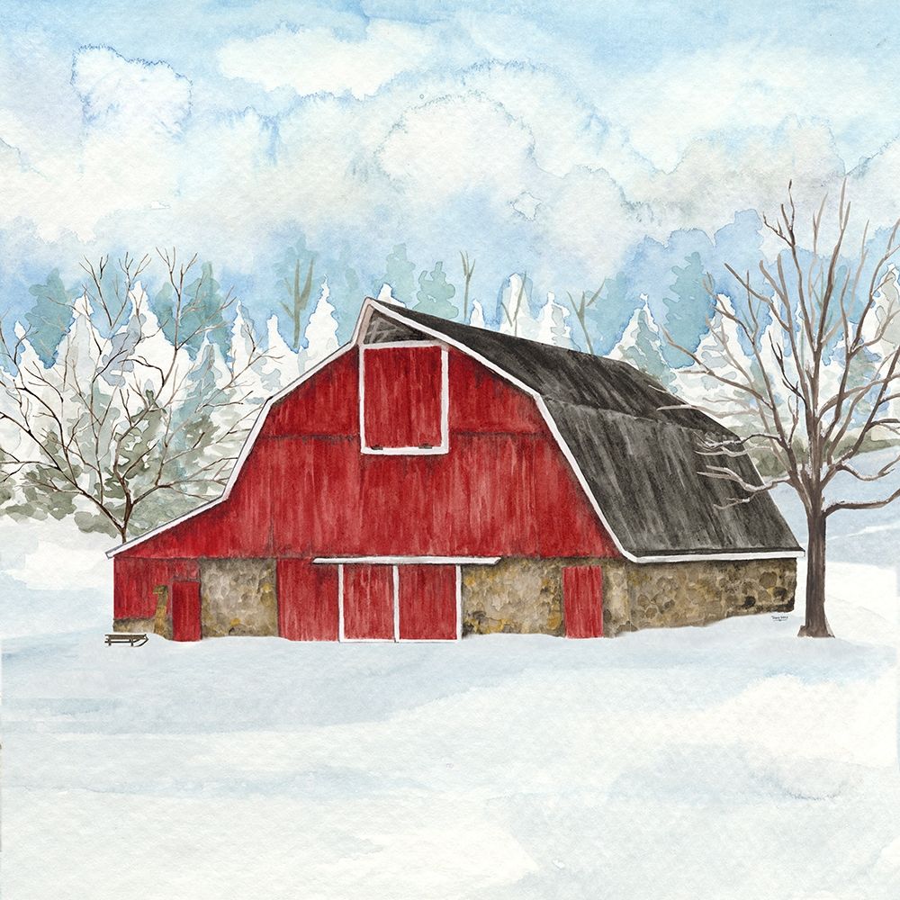 Wall Art Painting id:380203, Name: Winter Barn Quilt II, Artist: Reed, Tara