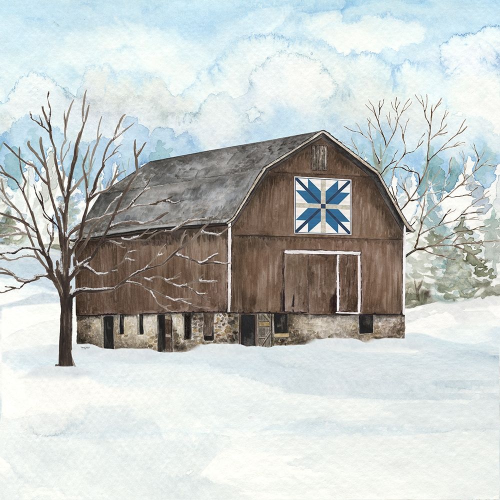 Wall Art Painting id:380204, Name: Winter Barn Quilt III, Artist: Reed, Tara