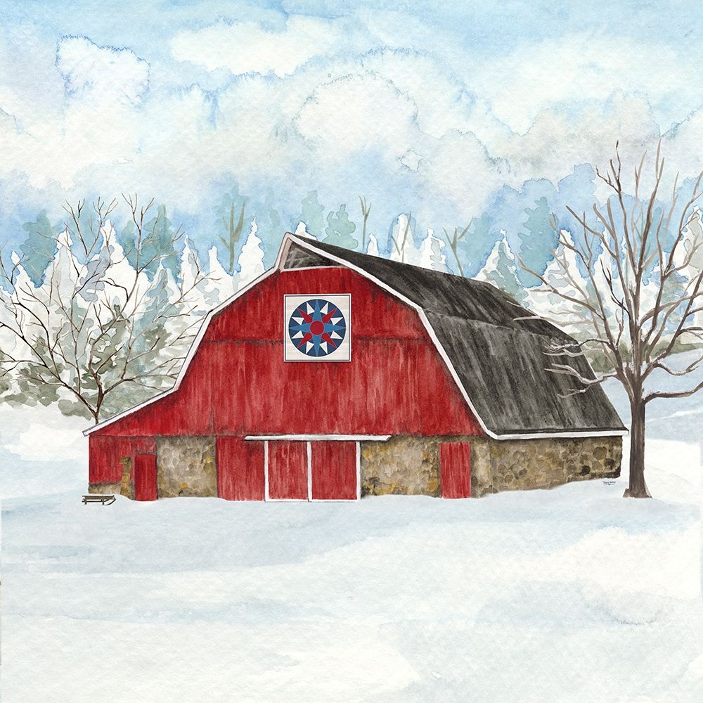 Wall Art Painting id:380205, Name: Winter Barn Quilt IV, Artist: Reed, Tara