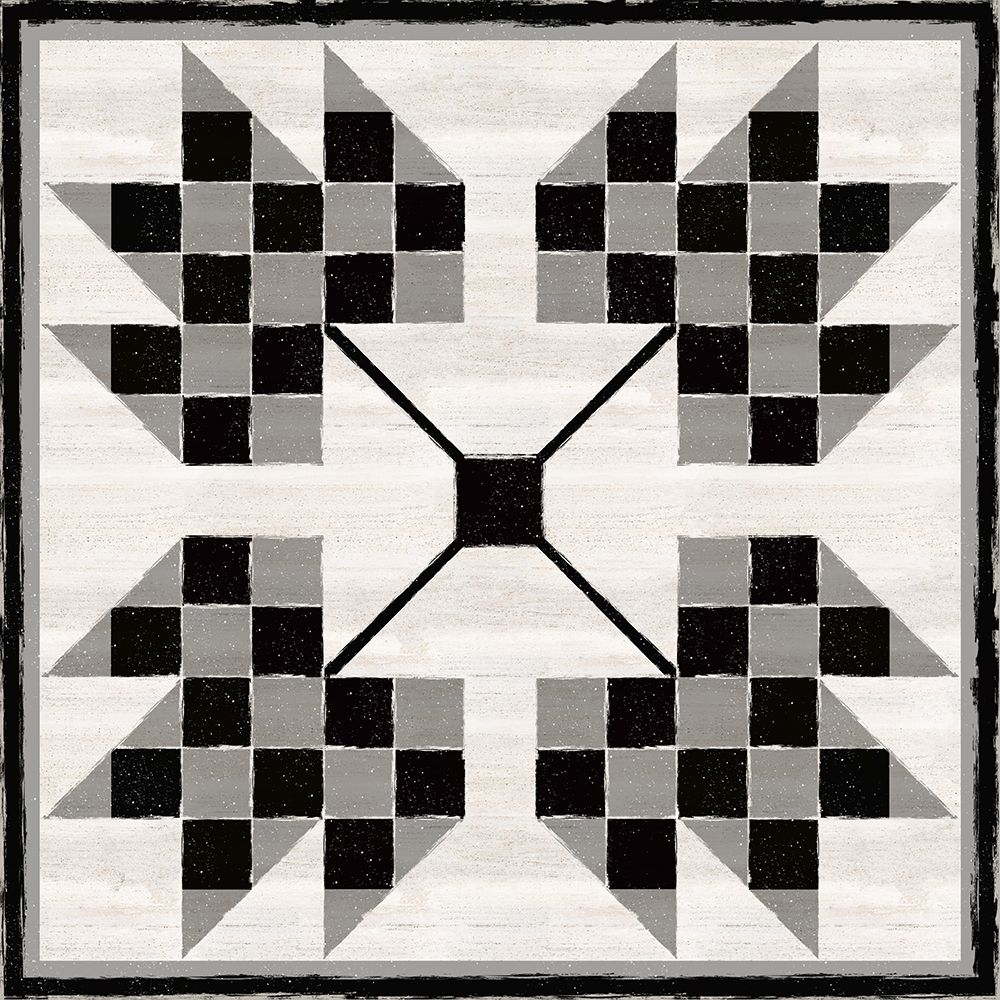 Wall Art Painting id:380469, Name: Black  and White Quilt Block V, Artist: Reed, Tara