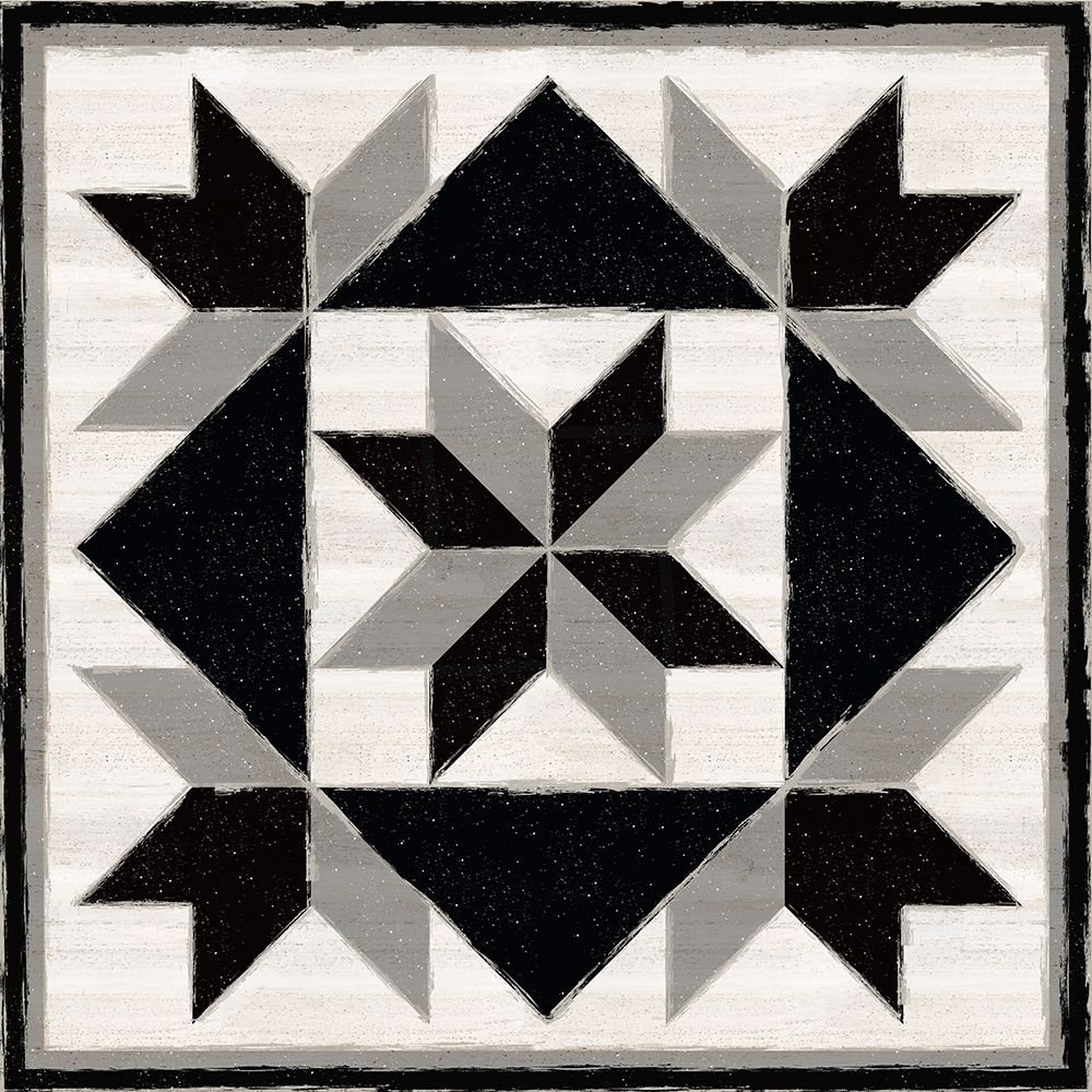 Wall Art Painting id:380473, Name: Black  and White Quilt Block IX, Artist: Reed, Tara