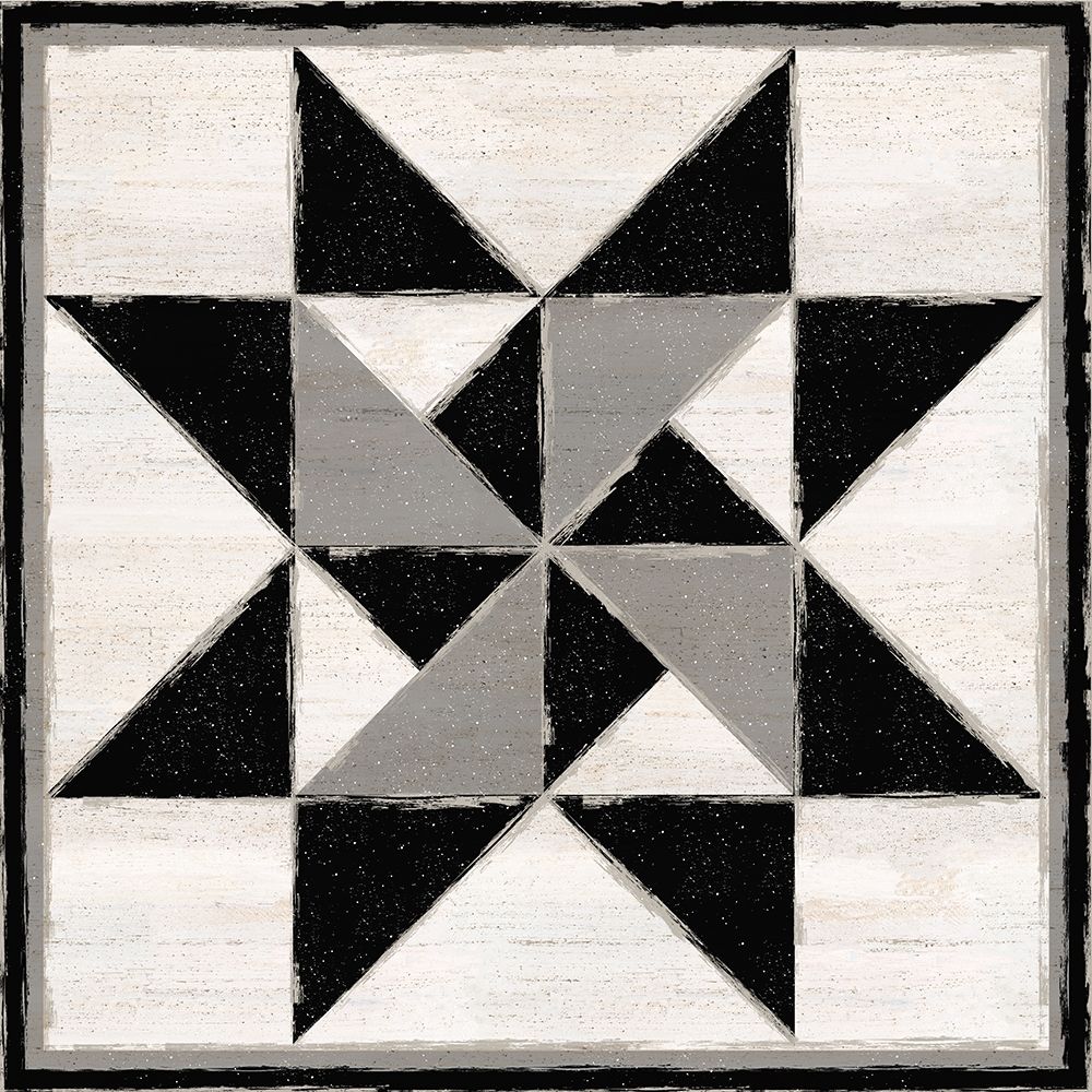 Wall Art Painting id:380478, Name: Black  and White Quilt Block XIV, Artist: Reed, Tara