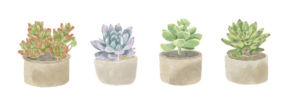 Wall Art Painting id:394755, Name: Simple Succulent panel, Artist: Bannarot