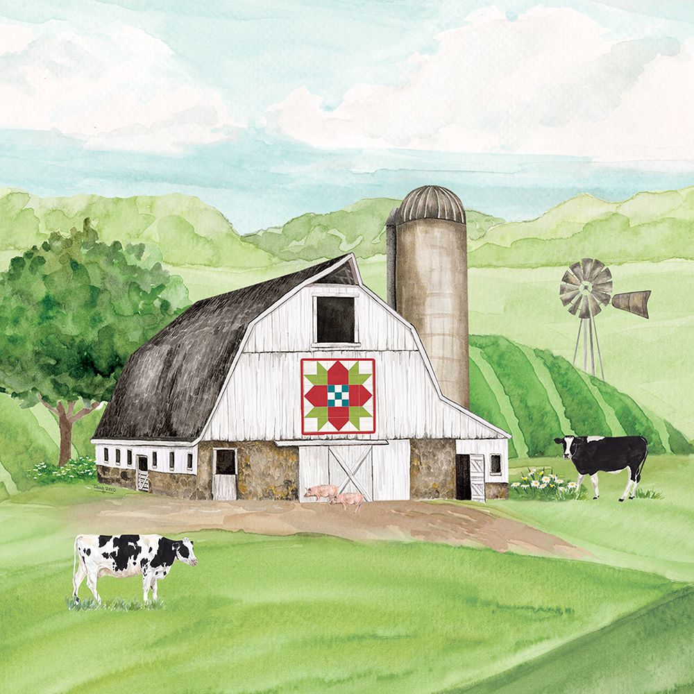 Wall Art Painting id:574427, Name: Spring on the Farm barn I, Artist: Reed, Tara