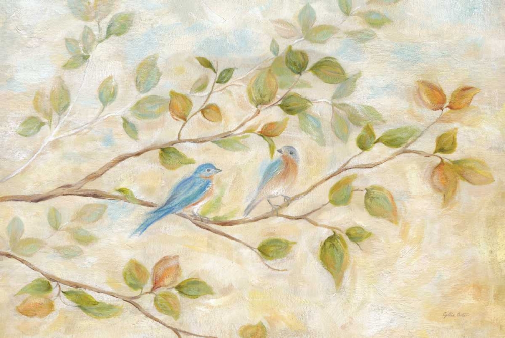 Wall Art Painting id:59531, Name: Blue Birds Branch, Artist: Coulter, Cynthia
