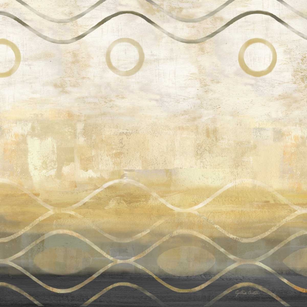 Wall Art Painting id:53540, Name: Abstract Waves Black-Gold II, Artist: Coulter, Cynthia