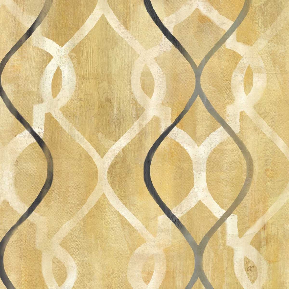 Wall Art Painting id:53545, Name: Abstract Waves Black-Gold Tiles II, Artist: Coulter, Cynthia