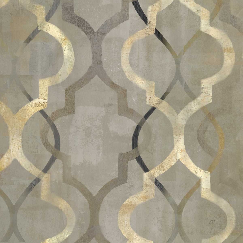 Wall Art Painting id:53546, Name: Abstract Waves Black-Gold Tiles III, Artist: Coulter, Cynthia