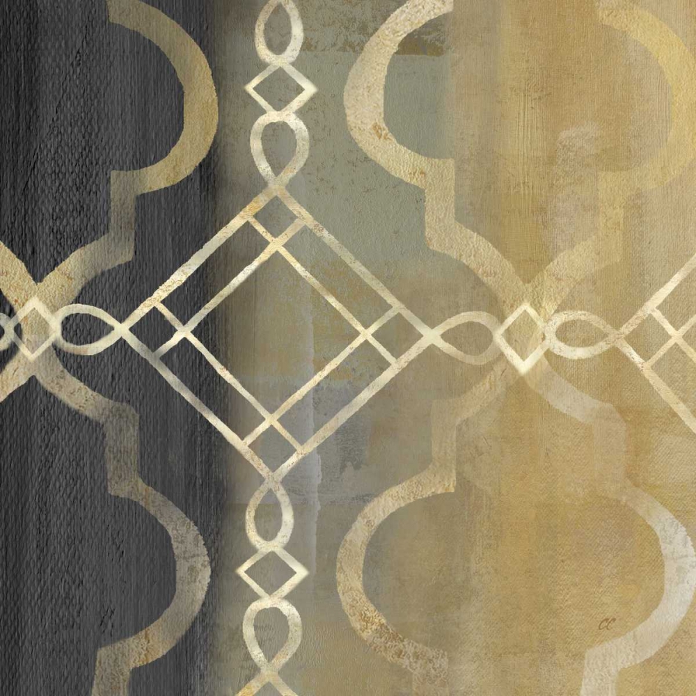 Wall Art Painting id:53547, Name: Abstract Waves Black-Gold Tiles IV, Artist: Coulter, Cynthia